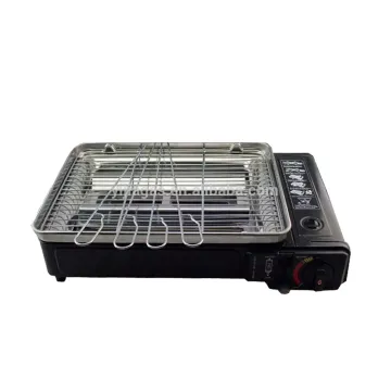 Portable Charcoal BBQ Grill & Camping Gas Stove