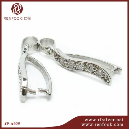 Renfook unique silver jewelry sterling silver crystal pendant bail