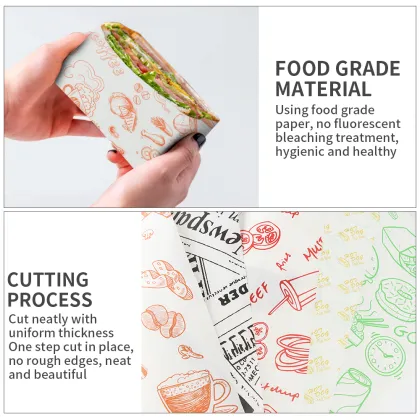 Coated Pulp Greaseproof Wrapping Paper for Burger Sandwich Packaging in Chemical Industry