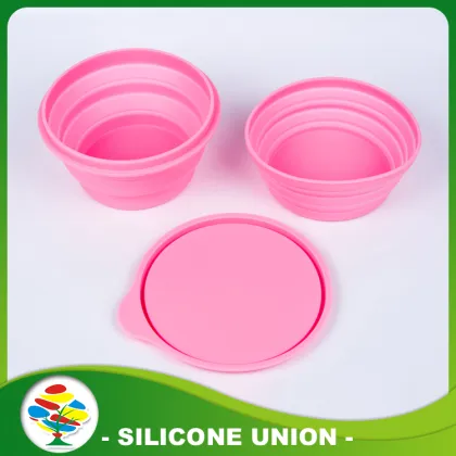 Light Blue Silicone Pet Dog Bowls For Travel