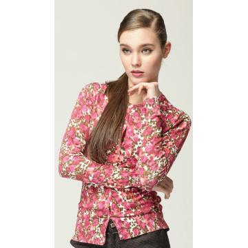 Cardigan Sweater de Women\ con tejidos estampados