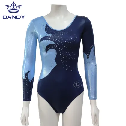 Custom Navy Blue Gymnastics Leotards
