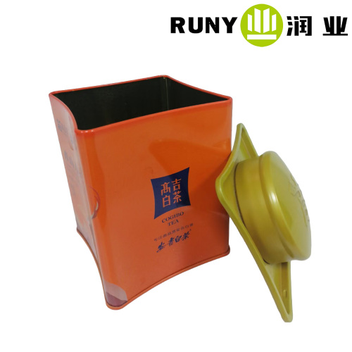 Квадратная жестяная банка для хранения продуктов питания