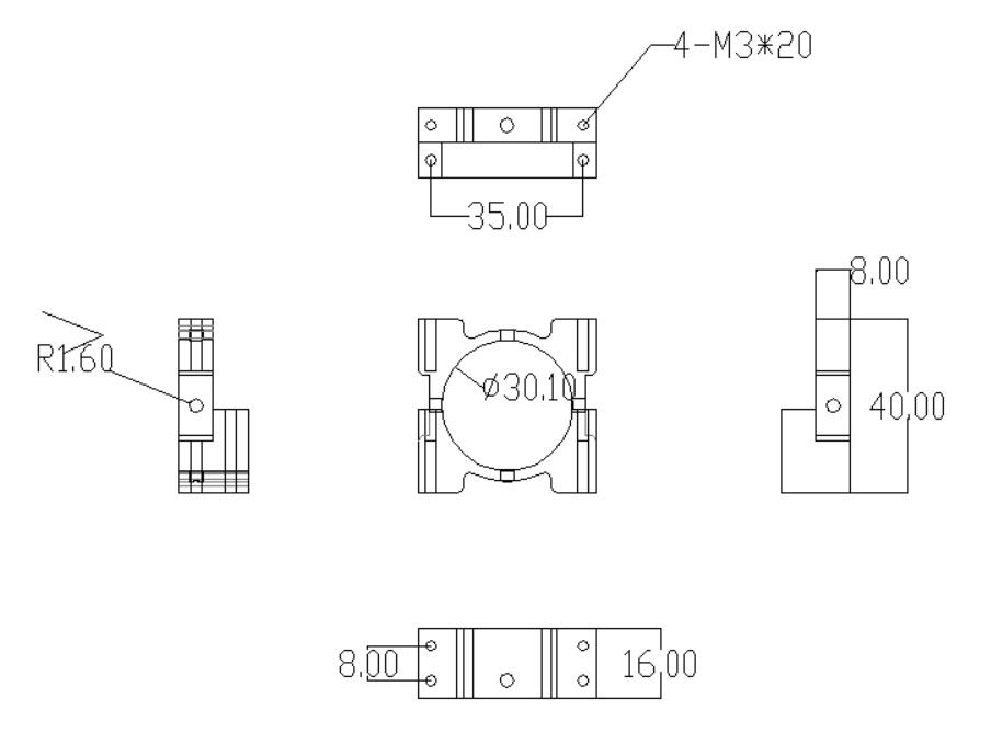 YTGJ-30mm pipe Clamp Dimension