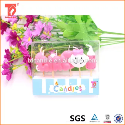Cute smiling face birthday Number Candle for children