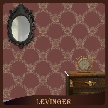 Levinger Free Sample 3D PVC Decorative Brown Checked Floral Old Classic Style Wallpaper