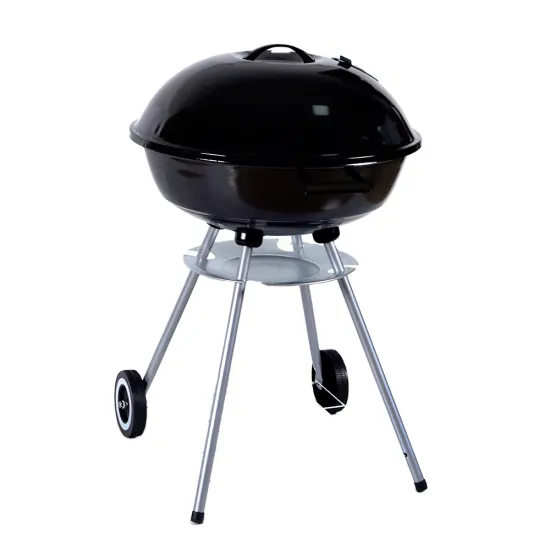 22 Inch Apple Shape Picnic Outdoor Portable Kettle Movable Trolley Charcoal Barbecue Bbq Grill