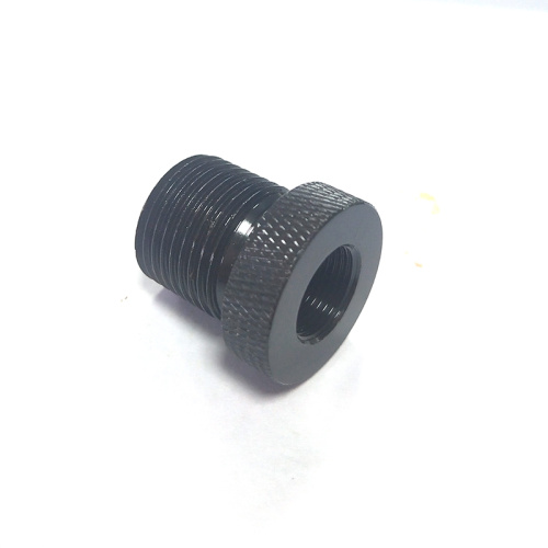 1/2-28 to 3/4-16 Threaded Adapter Black Knurled Steel