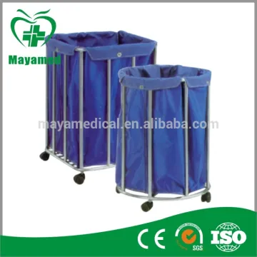 MY-R067 Medical Stainless steel dirty clothes bag trolley/garbage trolley