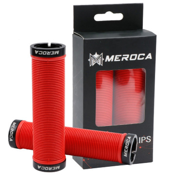 MEROCA Mountain Bike Handlebar Grips - 22.2mm Blak/Red Bike Parts
