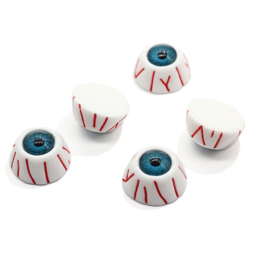 High Quality Flatback Half Round Resin Halloween Zombie Eyeball Charms Ornament Artificial Craft Eye DIY Art Decoration