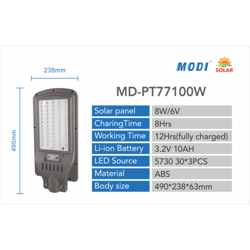 Lampu Jalan Tenaga Surya 100W