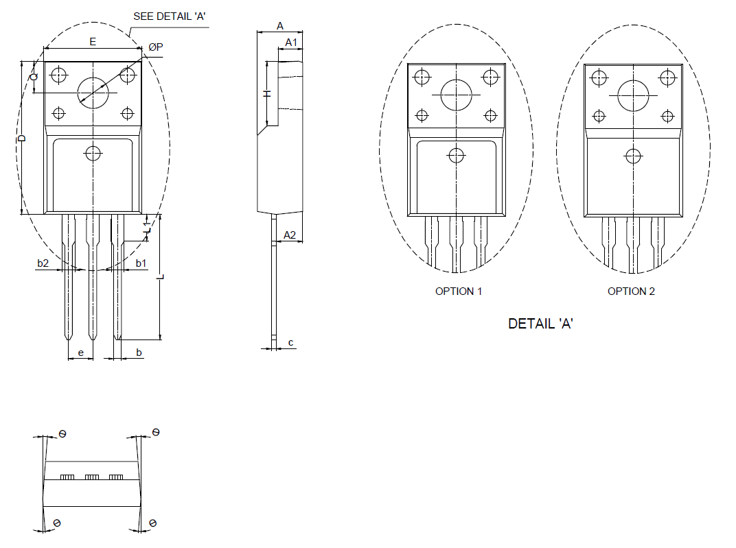 LND10N65 TO-220F Mechanical Dimensions