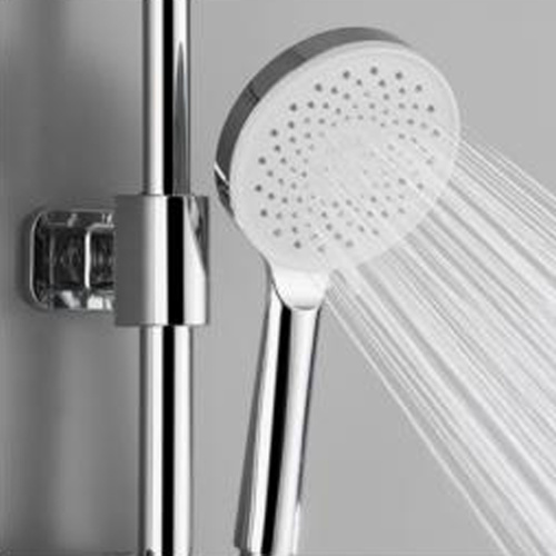 Système de douche rond Rainfall chromé poli