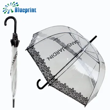 special flower PVC transparent super windproof dome umbrella