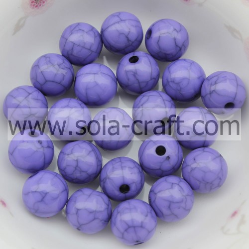 Round Brilliant Plastic Latest Designed Cracked Purple Smooth Finding Beads