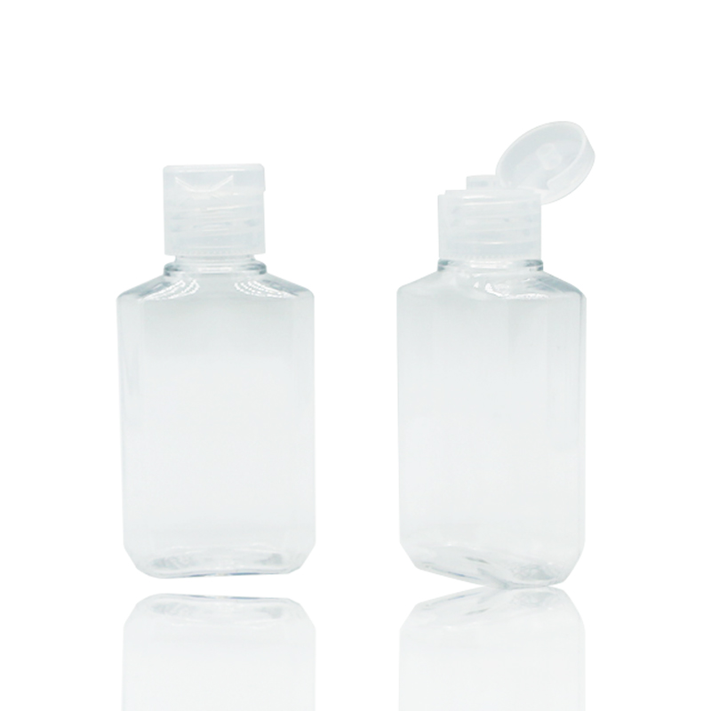 Bouteille ovale en plastique PET transparent de 2 oz 60 ml