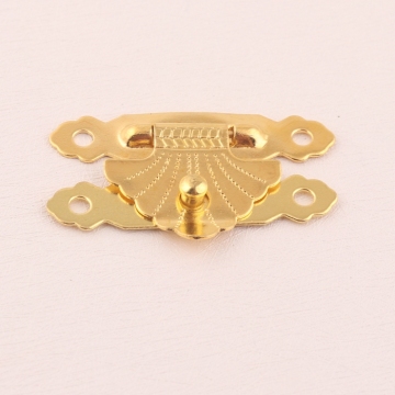 Fabrikversorgung goldene Farbe kleine Schmuckschatulle mit Klaspenriegel Holzbroschen Schloss