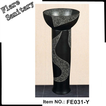 classcial Style black Standing Two Piece Wash Basin