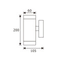 LEDER โคมไฟติดผนังภายนอกสแตนเลส 5W*2 หรี่แสงได้