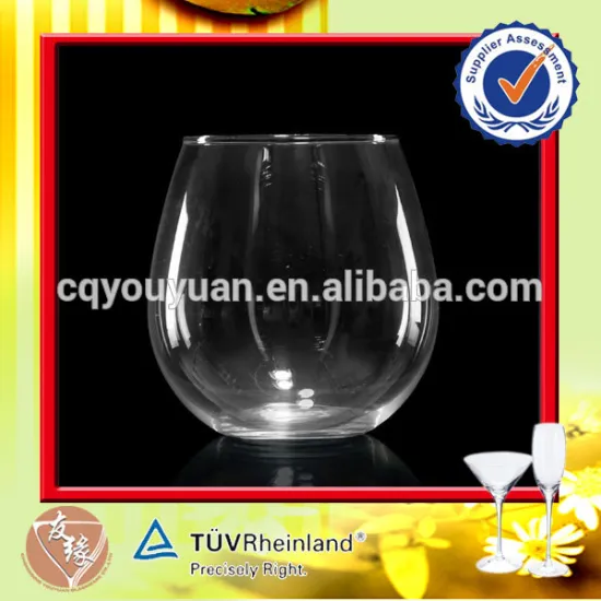 Cheap unique stemless 440ml wine glass set