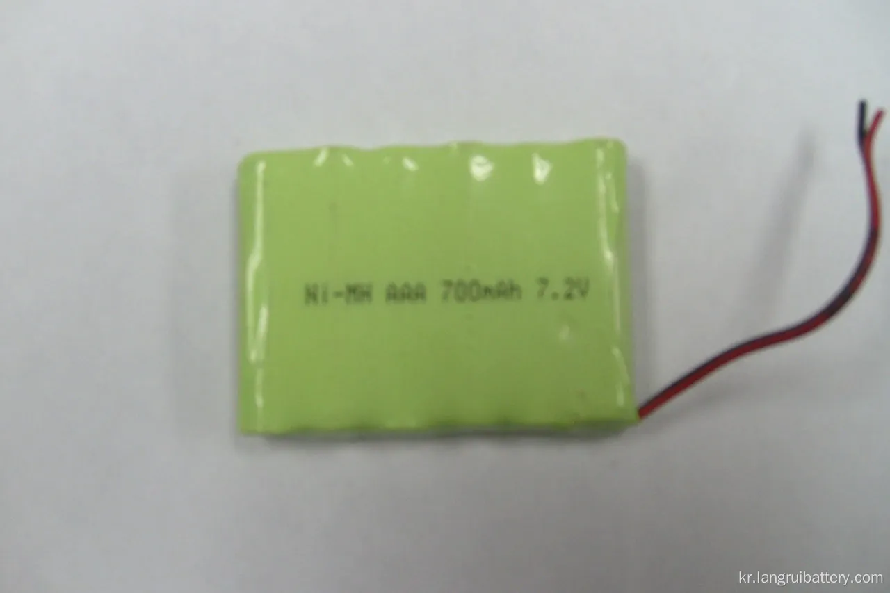 NIMH AAA 7.2V 충전식 배터리 팩