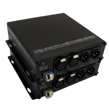 2CH Bi-directional Balanced Audio Fiber Extender up to 20km SMF or 500m MMF