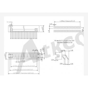 1.27mm Box Header Horizontal SMT H=5.40