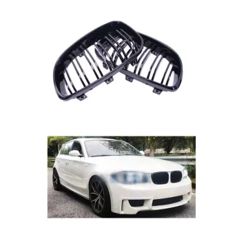 2008-2011 BMW 1 Series E81 E87 Automotive Parts Double Lines Hood Grille Upgrade 1M Style Front Grille