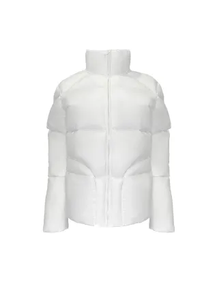 White high necked down jacket without hat
