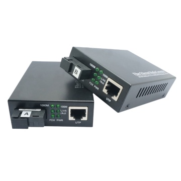 Fiber Optic Media Converter 10/100/1000M with SC and SFP Ports for 20km