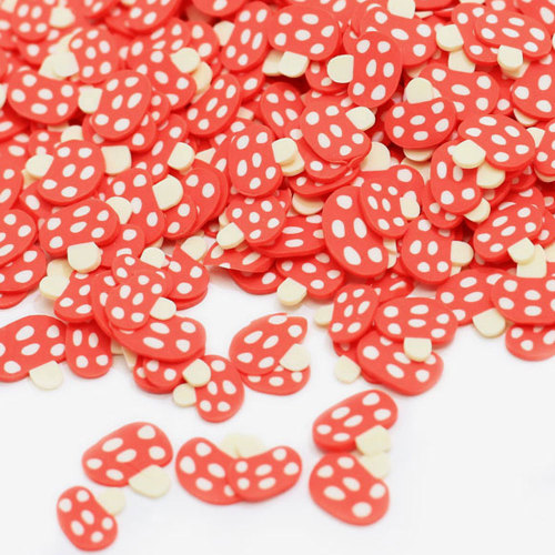 Simulated Red Spotted Mushroom Shaped Polymer Clay Nail Arts Decoration Mini Slice Handmade Phone Shell Ornaments Charms