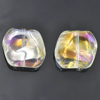 2016 new design trade jewelry flat lampwork crystal glass beads wholesale