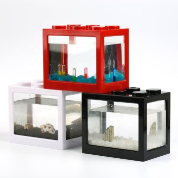 Mini Aquarium Betta Fish Tank with USB LED Lighting