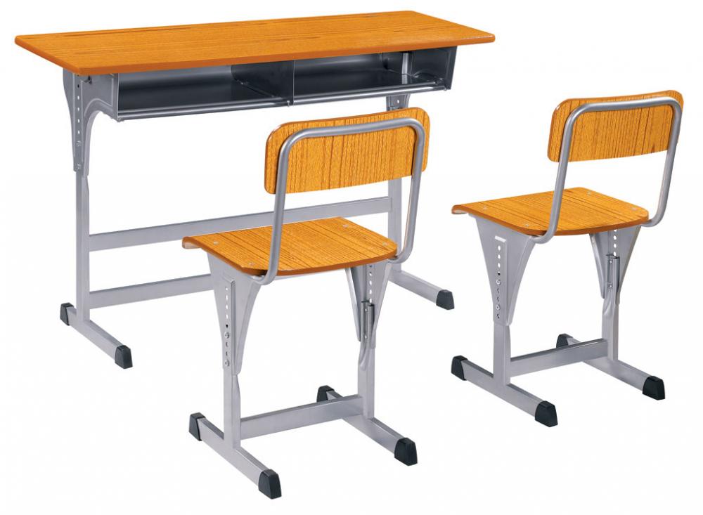 double school students study desks and chairs