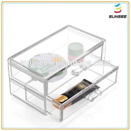 wholesale professional manufacture round shaped and clear mac cosmetics display with cover