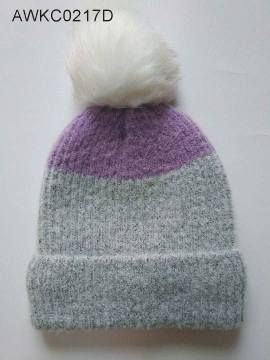 Slouchy knit गर्म कफ्ड कैप धारीदार सर्दियों Beanie