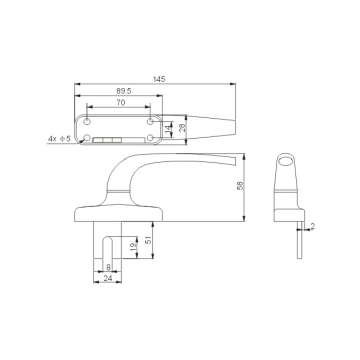 Multi-point lockable handle series bend