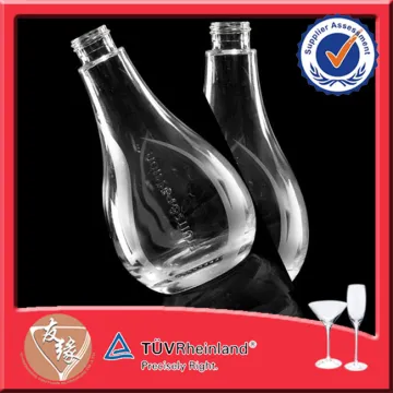 Unique Round Clear Hand Sanitizer 300ml Glass Bottle Pump