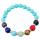 Natural Genuine Gemstone Chakra Stretch Bracelet 6mm Beads Sterling Silver Spacers Men/Women Small Medium Large Sizes