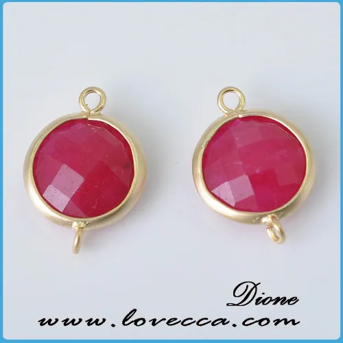 Custom Bridesmaid Wedding jewelry brass glass birthstone pendent