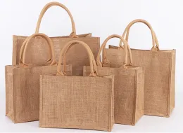 custom logo blank jute tote bag