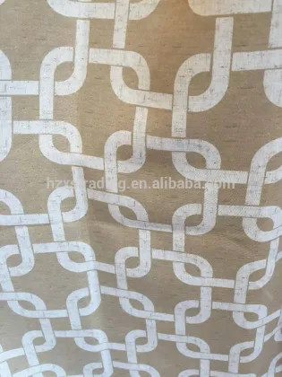 linen look geometric pattern printed woven blackout curtain