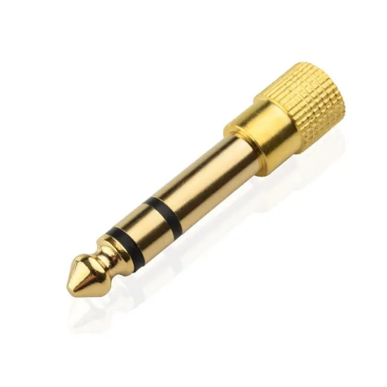 Custom Gold Plated Stereo Adapter 6.3mm (1/4 inch) to 3.5 mm Male to Female