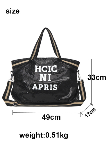IKSNAIL Fashion Women Reversible Sequins Leather Gym Bags For Fitness Sports Bag Shoulder Crossbody Bag Travel Duffel Handbag