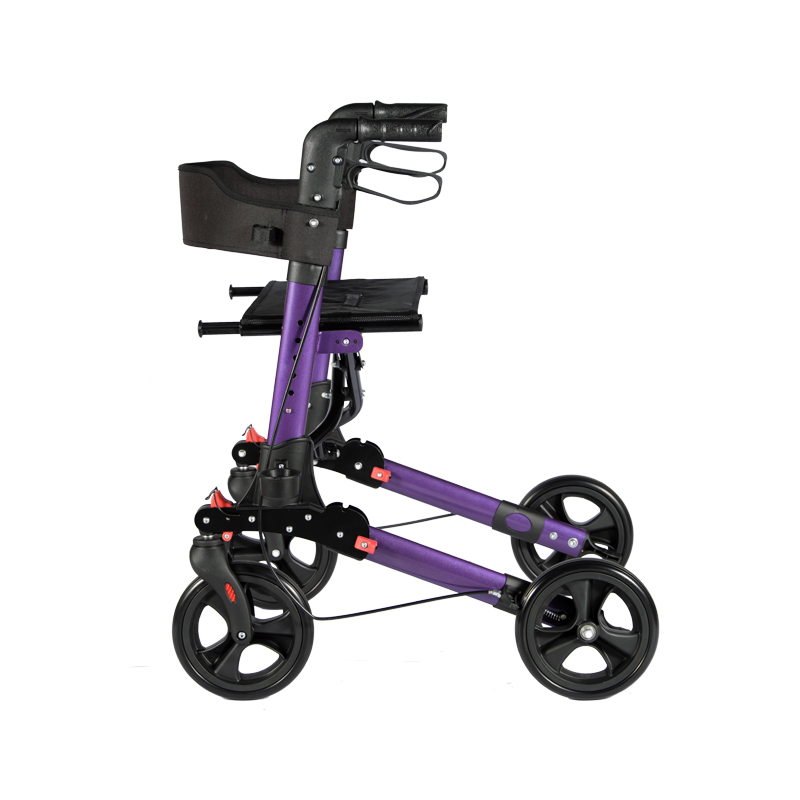 Senior Medical Double Folding Justerbar Rollator Walker med avtagbar shoppingväska TRA01A