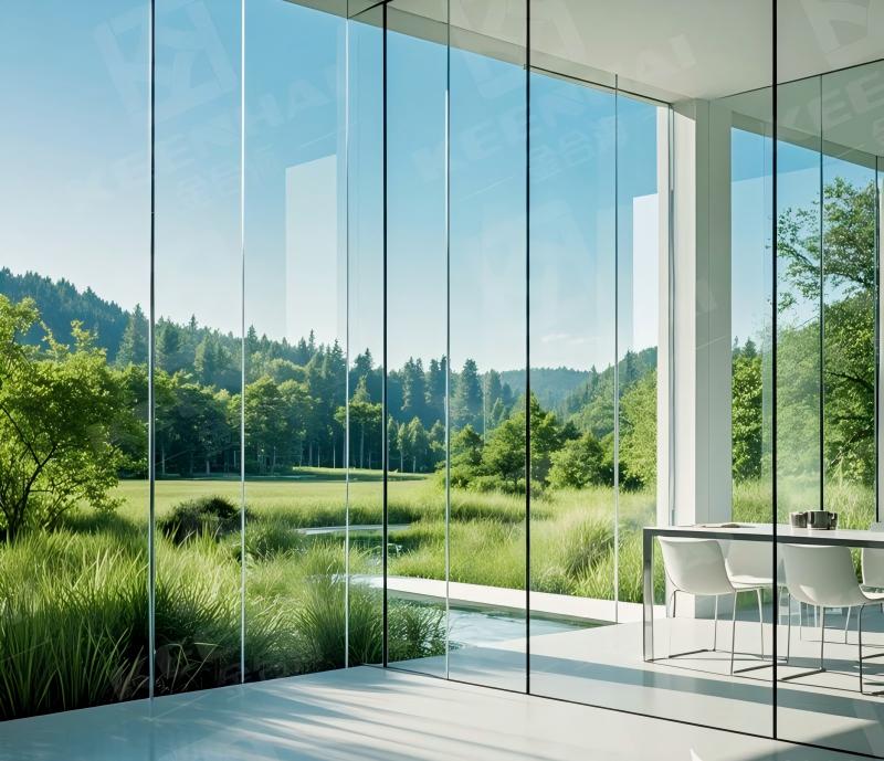 Clear curtain wall glass
