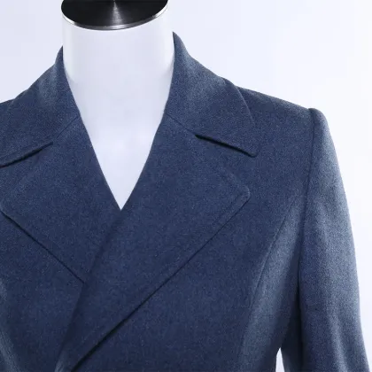Superior Quality long overcoat women top brand winter dark blue wool coat long women
