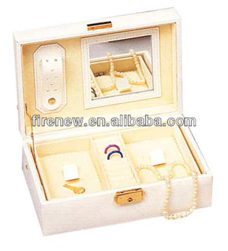 2016 hot selling white leather jewelry box, jewelry display jewelry box, jewelry gift box