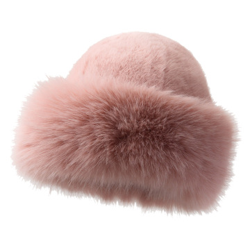 Wholesale Topseller: Women's Winter White Fox Fur Beanie Hat - Thick Fluffy Faux Fur Warm Hats